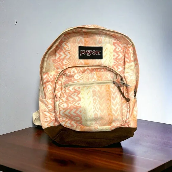 suede leather jansport right pack soft tan backpack